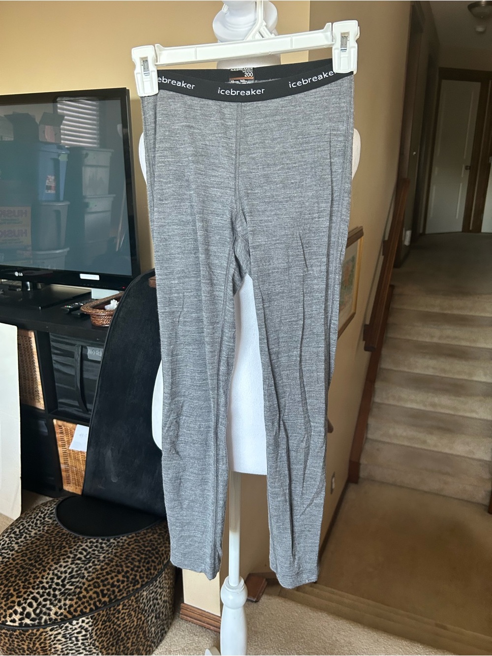 Icebreaker Gray Merino 200 Base Layer Leggings
